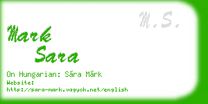 mark sara business card