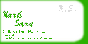 mark sara business card